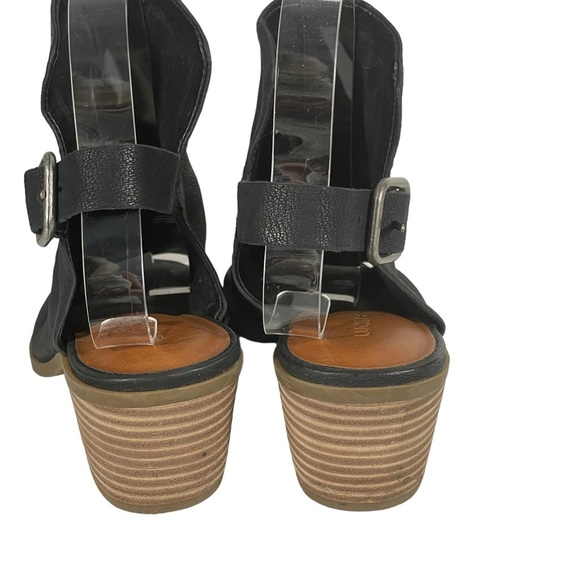 Lucky Brand Bray Black Leather Open Toe Sling Back Shoe Bootie Sz 6.5 - Picture 6 of 9